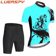 Lueaspy Cycling Team Clothing Bike Jersey 20D Pads Shorts Set Mens Quick Dry Pro BICYCLING Maillot Culotte Wear