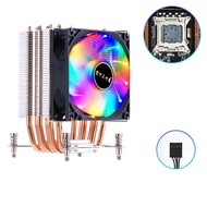พัดลมหลากสี1พัดลม Kllisre 4ท่อความร้อนพัดลมทำความเย็น CPU 4Pin RGB PC เงียบสำหรับ LGA 2011 2011-3 X9