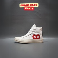 All Star Chuck Taylor 70S High CDG Play Full White 100% Casual Shoes