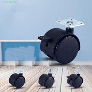 CROSSTRADE Chair Wheel For Industrial Furniture Sliding Plate 4Pcs Silent Universal Black Swivel Fur