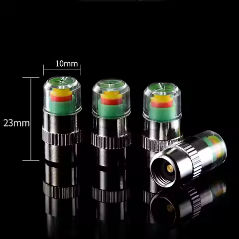 4Pcs 2.2Bar 32-to-35 PSI Car Tire Pressure Monitor Valve Stem Caps 2.4Bar 36PSI Sensor Indicator Eas