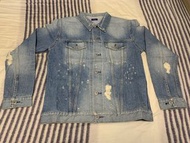 [XL] Denim By Vanquish & Fragment - Crash Denim Jacket (Made in Japan)