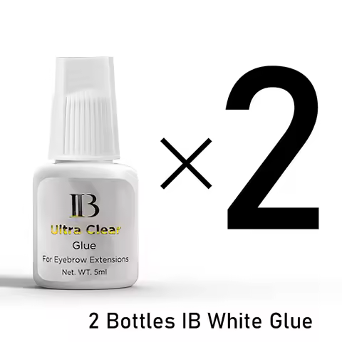 2 Bottles IBeauty Eyelash Extension Glue Ultra Clear 2-4 Sec Eyelashes Adhesive Hardener White Cap 5