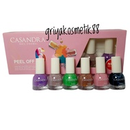 KUTEK PEEL OFF CASANDRA ENAMEL BPOM 6 WARNA - F3335