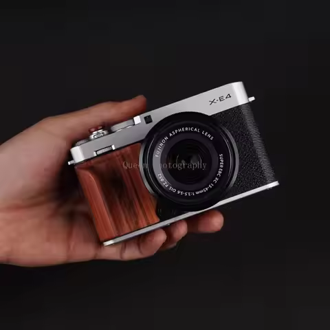 Ebony Walnut Wood Portability Shake Non-slip Handle Part for Fuji Fujifilm XE4 X-E4 Camera Grip Repl