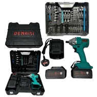 DENAISI Brushless Impact Wrench Cordless Heavy duty Electric Impact Gun bateri Drill tool box