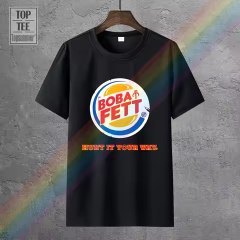 Men T Shirt Boba Fett t-shirt parody green burger king tshirts Women T-Shirt