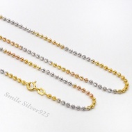 สร้อยคอเงินแท้ 92.5% ชุบ 3 กษัตริย์ ลาย Ball Moon ขนาด 2.5 mm.