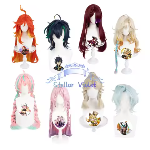 Mavuika Cosplay Wig Heat Resistant Game Genshin Impact Kinich Cosplay Synthetic Wigs Varesa IFA Chas