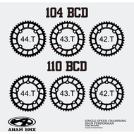 Chainring 44t Bcd 110 bolts 5 chainring deckas chainring snail chainring box