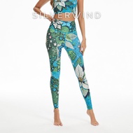 【SILVERWIND】冬青絮語印花高強緊身褲速乾跑步透健身瑜伽緊身褲