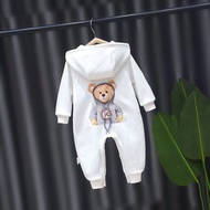 Newborn Baby Clothes Spring Autumn Hooded Cute Boys Girls Baby Romper Long Sleeve Bear Clothes