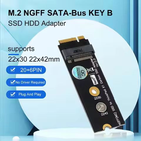 M.2 NGFF SATA-Bus B KEY SSD Adapter 20 6 Pin SSD HDD Converter Card for Lenovo Thinkpad X1 Carbon Su