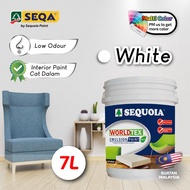 (WHITE) Sequoia Worldtex Emulsion Paint (Putih)  (Cat Dalam / Interior Wall Paint) 7L