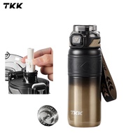 TKK 700ml กระติกน้ำเก็บความเย็น สแตนเลส 316 พร้อมหลอดดูดสปริง แก้วเก็บความเย็นความร้อน thermos Tumbl
