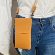 COZI-義大利植鞣革直式6.1~6.9吋手機/7.6-8.02吋摺疊手機 斜肩包