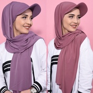Brim Solid Color Ladies Scarf Hat Middle East All-Match Head Scarf Muslim Headscarf Hat Ready stock1