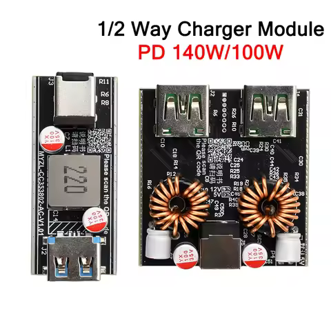 1-Channel 2-Channel PD 140W/100W DIY Motherboard Super Fast Charging Charger Module Supports PD QC A
