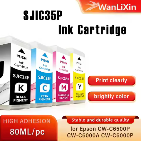 With Chip Compatible SJIC35P Ink Cartridge for Epson ColorWorks CW-C6500P CW-C6000A CW-C6000P CW-C65