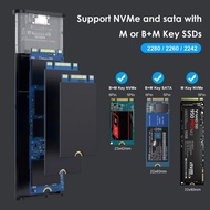 M2กล่อง SSD USB3.1 Type-C 10Gbps NVME กล่องใส่ฮาร์ดดิสก์ RTL9210B การควบคุมภายในฮาร์ดไดรฟ์