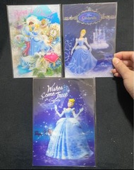 (3D立體賀卡)日本絕版迪士尼灰姑娘Cinderella長髮公主rapunzel3D立體明信片Postcard生日賀卡聖誕節Christmas 聖誕卡。美女與野獸茉莉公主 貝兒belle。Disney