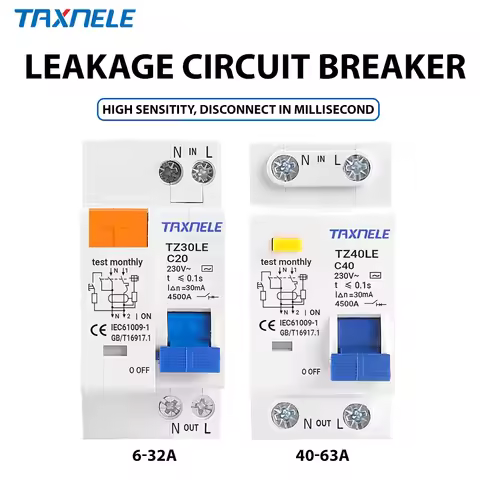 DZ30LE DZ40LE EPNL DPNL 230V 1P+N Residual Current Circuit Breaker Over And Short Current Leakage Pr