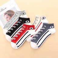 Socks Men's Socks Low-Top Short Tube Four Seasons Sports Sweat-Absorbent Cotton Socks Black White Lo