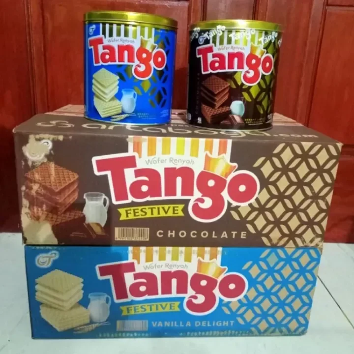 [1 Dus Isi 6] Wafer Tango - Nissin - Nabati Kaleng Renyah Coklat & Vanilla 290gr-WAFER TANGO KALENG 