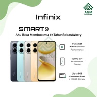 HANDPHONE INFINIX SMART 9 RAM 4GB/128GB (Metallic Black, Neo Titanium, Mint Green, Sandstone Gold)