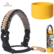 Team Payaman Aquaflask Accessories 12oz to 40oz Paracord and Silicone Boot Set Aqua Flask Rubber Protector Anti-slip Silicon Boot for Aquaflask Team Payaman Paracord Rope 9cm Tumbler Accessories for Special Edition Aqua Flask (Yellow)
