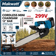 Makwatt cordless chainsaw 12' Electric Cordless Chainsaw Wood Cutter Gergaji Electric Saw Mesin Bran