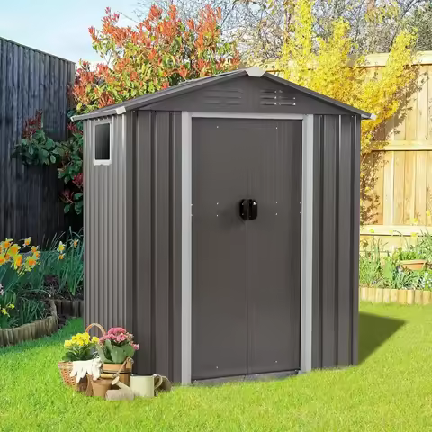 5 x 3 x 6 FT Outdoor Storage Shed, Tool Shed Side Window and Lockable Door Waterproof Tool Shed for 