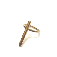 Gold bar ring size #6 small 1.6cm