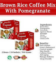Brown Rice Coffee with Pomegranate Mix Organic Anti Oxidant Twenty Four Sachets