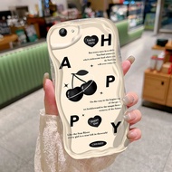 HP Casing For VIVO Y71 Y71i Case Cherry Pattern Casing HP Casing Silicone Softcase Cream Container C