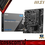 MSI PRO H610M-S DDR4 Motherboard (Intel LGA1700, H610, DDR4, USB3.2, SATA3) Gen12 Gen13 Gen14