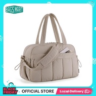 BAGSMART Puffy Water-Resistant Gym Travel Duffel Bag for Women with Wet Pocket, Carry on Weekender B