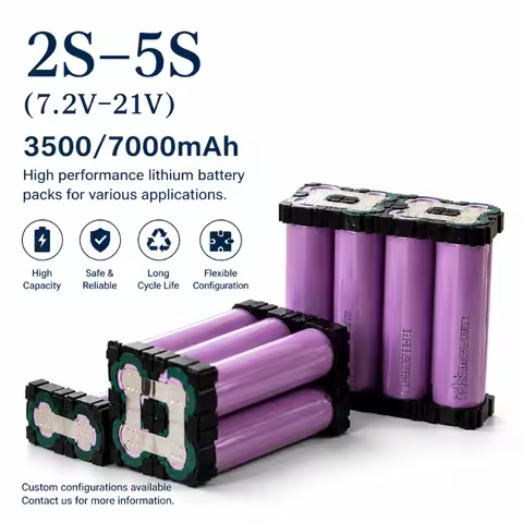 Custom 18650 35E Li Ion Battery Pack 7 4V to 25 2V 3500mAh 7000mAh 2S1P 3S2P 4S1P 5S2P 6S2P Welding