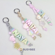 GANTUNGAN BUSYBEE - Custom Name Charm Bag | Paracord Name Keychain | Name Bag Hanger