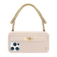 香港設計手機包-Lumi【Golden Strap + Beige Pursecase】