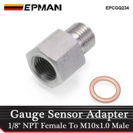 EPMAN 1/8" NPT Female To Metric M10X1.0 Male Oil Fuel Pressure Sensor Pump Adapter Gauge Sensor Adap
