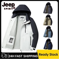 Jeep Spirit Windproof and Waterproof Jacket for Men Hiking Jacket