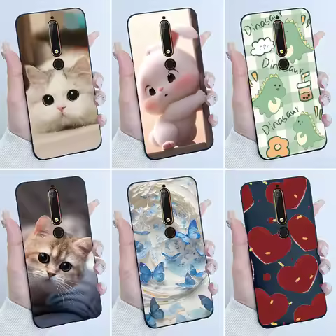 Cute Case For Nokia 6.1/Nokia 6.1 Plus/Nokia X6/Nokia6 Capa Printing Shell Protective Cover Soft Sil