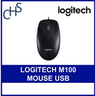 Logitech M100R Mouse Full-size, corded comfort | 3 years warranty | 910-005005