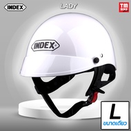 หมวกกันน็อค INDEX รุ่น LADY สีขาว (WHITE) แถมฟรี กระจกหน้าหมวกหน้าคละสี 1ชิ้น หมวกกันน็อคครึ่งใบ ขนาดเดียว(ONE SIZE) โดย TMBIKESHOP