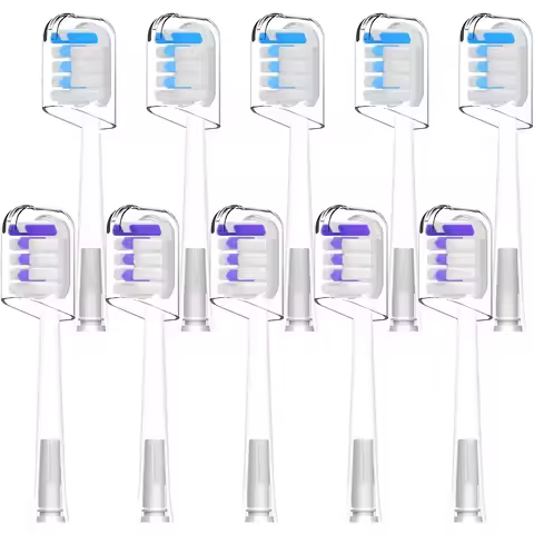10 Pcs/Pack Replacement Toothbrush Heads For Laifen Wave Electric Toothbrush, Cleansing and Brighten