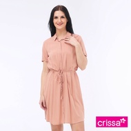 Crissa Woven Plain Rayon Short Sleeves Dress CSDT18-0238