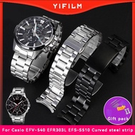 YIFILM Suitable for Casio EFR303L EFV-540 500 EFS-S510 MTP1375 men's fine steel watch band