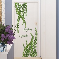 Simple Green Plant Rattan English Decorative Wall Stickers, Kitchen Background Wall Creative Removable Wall Stickers