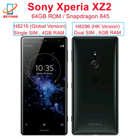 Sony Xperia XZ2 Single SIM H8216 Dual SIM H8296 64GB ROM 5.7" IPS LCD Snapdragon 845 Octa Core NFC 4